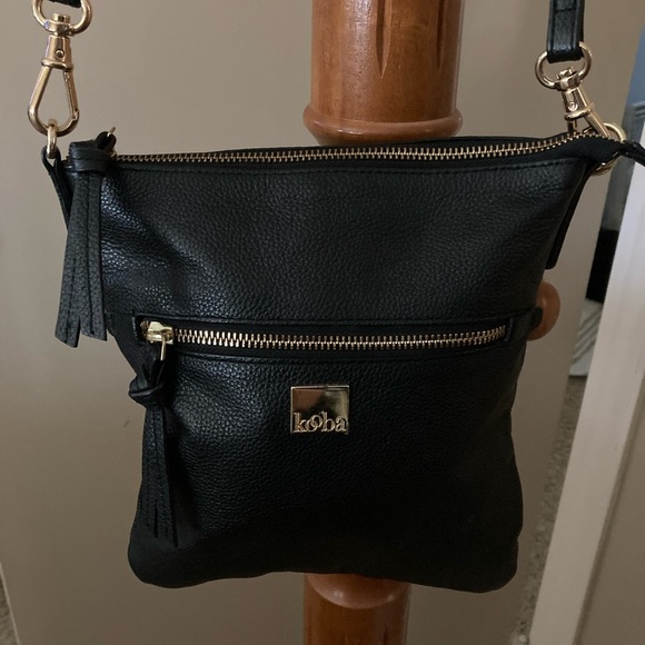 Underestimated Kooba Black Leather Quality Mid Lux Crossbody Bag - Picture 1 of 4